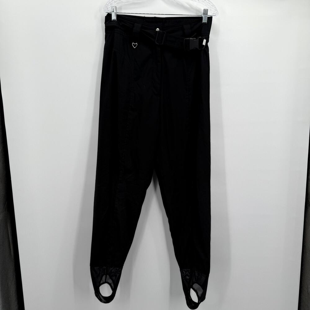 Obermeyer Pants Womens 12 Black Stiletto Ski Snow‎ Insulated Belted Stirrups
